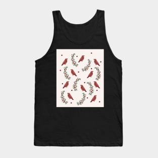 Red sparrow and mistletoe Tank Top